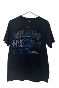 Camiseta negra Majestic Triple Peak Chicago Cubs 1876 para hombre talla grande - Imagen 1 de 3