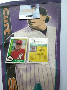 BASEBALL Pennant & Minor Card (2002/90) Curt CURTIS SCHILLING DBback RedWing OF - Foto 1 di 5
