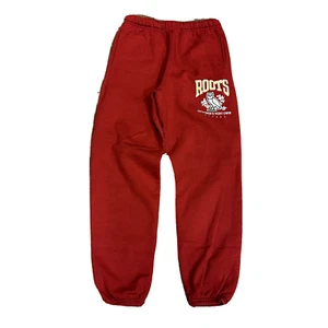 ROOTS x OVO RED SWEATS SWEATPANTS JOGGERS SZ M DRAKE HEAVY OWL (1) - Picture 1 of 4