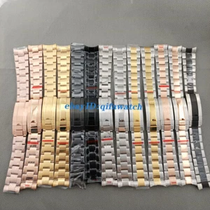 20mm Plata Negro Oro Rosa Sin Logotipo Acero Sólido Pulsera Reloj Correa Cierre - Imagen 1 de 20