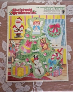 Vintage NOS The Rainbow Works 8 Holiday Decorations Printed On Both Sides NEW - Picture 1 of 5