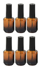 Empty Amber Glass Nail Polish Bottle 15 ml / 0.5 oz - 6 PCS - DLC370-6