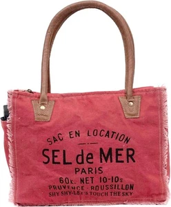 Sel De Mer Upcycled Canvas Handtasche Upcycled Canvas & Rindsleder Beuteltasche Bag Radiant - Bild 1 von 6