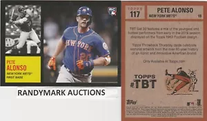Pete Alonso NEW YORK METS TOPPS 2019 THROWBACK 1962 FOOTBALL TBT 117 SP RC - Picture 1 of 3
