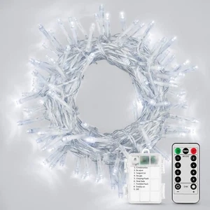 Cool White LED String Lights with Timer & Remote - 8 Modes for Indoor & Outdoor - Picture 1 of 9