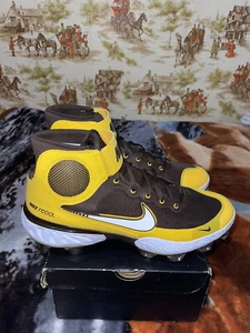 SZ 14 Mens Nike Alpha Huarache Elite 3 Mid MCS Molded Yellow Padres CZ4455 200 - Picture 1 of 5