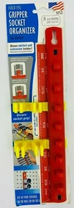 Ernst 8040 3/8" Dr. Fixed Peg "Gripper" 8 Socket Organizer RED - Picture 1 of 1