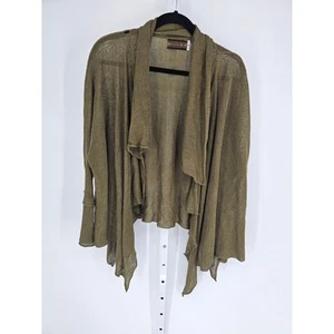 Design B Women's Long Sleeve Open Front Knitted 100% Linen Cardigan Size XL - Picture 1 of 5