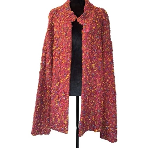 Suéter Cárdigan Tejido Estilo Norte Talla Grande 3X Un Botón Multicolor Cálido Acogedor - Imagen 1 de 7