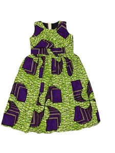 African ankara print kids / Girls Off The Shoulder dress Girls Ankara outfit. - Picture 1 of 10