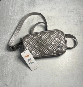 New LUG Coupe XL Quilted Convertible RFID Crossbody/Belt Bag-Metallic Grey - Picture 1 of 8