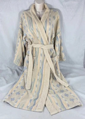 Bata Bill Blass vintage para hombre talla única azteca suroeste baño tela de rizo con cinturón Foto 1 de 4