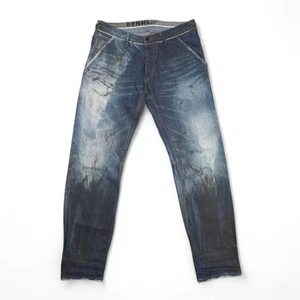 Pantalones de mezclilla Denham calce relajado ribete cónico pintados ¡Raros! W32 L32 - Imagen 1 de 21