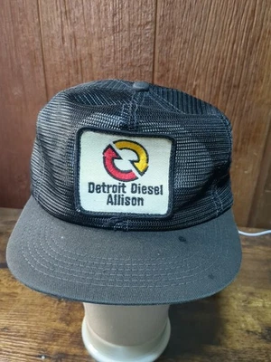 Sombrero de camionero vintage Snapback Detroit Diesel Allison parche negro sombrero marca K malla Foto 1 de 4