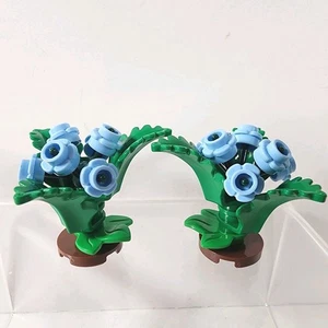 Lego X2 Plantas Arbustos Flor Azul Ciudad Amigos Sin usar, en caja Hojas Verdes Curvas - Imagen 1 de 5