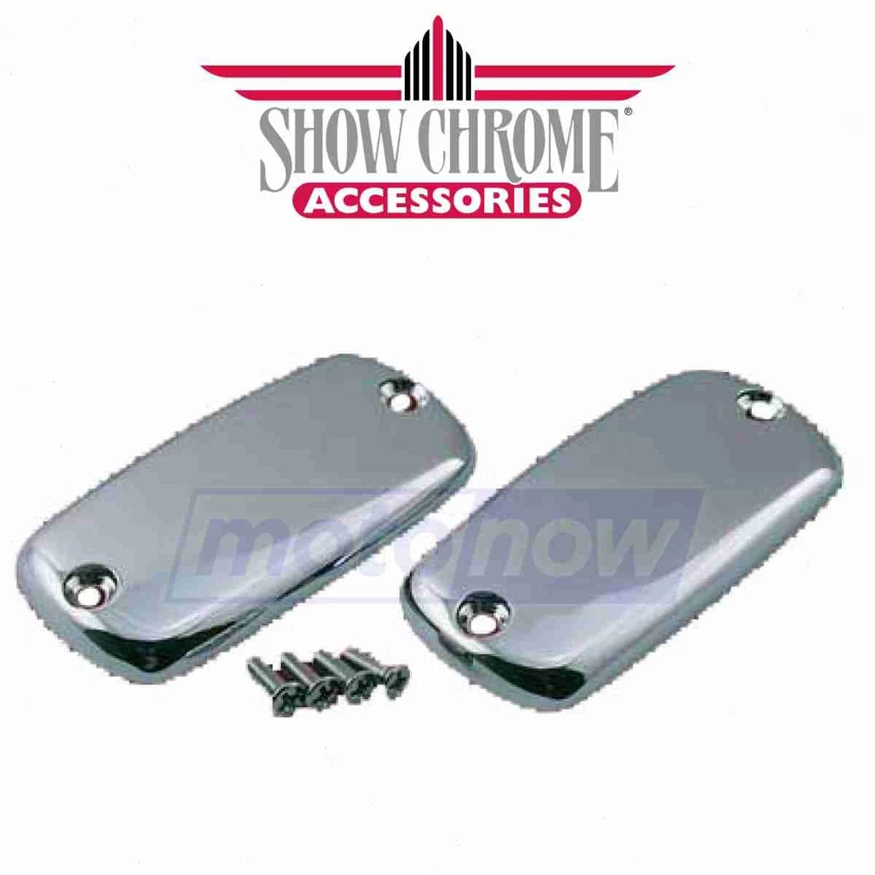 Show Chrome Master Cylinder Top Covers for 2002-2008 Honda VTX1800C - Brake fc - Imagem 1 de 4