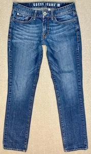 Pantalones de mezclilla Guess para hombre 32x33 (etiqueta 32x32) pierna recta calce ajustado lavado oscuro Brit Rocker - Imagen 1 de 17