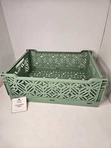 NIP-ROOM 2 ROOM Collapsible Crate Green Color 15.74" x 11.8" x 5.9" - Picture 1 of 3