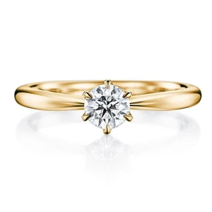 Certified 0.50 Ct Lab Grown Round Cut Diamond Gold Ring 18K Yellow 4 5 6 - Foto 1 di 10