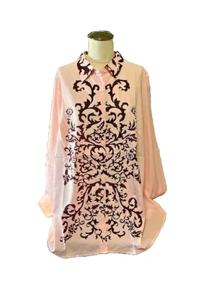 Impresionante túnica de diseño frontal con botones Roaman's nueva sin etiquetas 28W delantera y trasera Foto 1 de 3