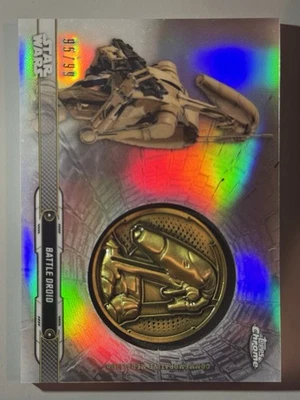 Battle Droid 2019 Topps Chrome Star Wars /99 Refractor Commemorative Medallion - Image 1 of 3