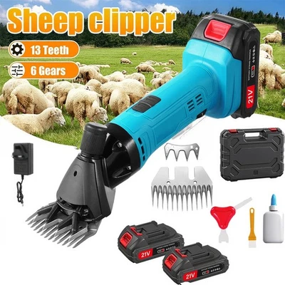 Cordless Electric Sheep Shearing Clippers 500W 21V for Livestock with 2 Battery - image 1 of 4
