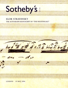 Sotheby's Auction Catalog London May 19, 2006 Igor Stravinsky Nightingale - Foto 1 di 2