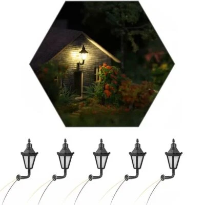 LED Wandlampen H0 Straßenlampen 1,5cm Lampen Laterne Leuchte Häuser 5 Stück S962 - Bild 1 von 4