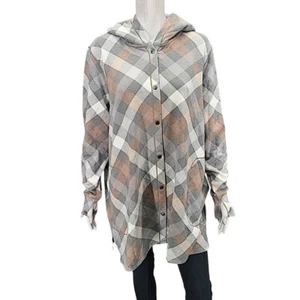 Cuddl Duds Comfortwear Snap Front Hoodie Cardigan w Pockets X-Large Sz Printed - Picture 1 of 10