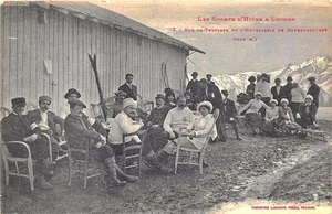 Bagnères-de-Luchon France Skiing Sports Group Postcard - Picture 1 of 2