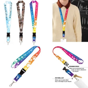 Lanyard Buckle Ring for Card Holder Phone Keychain Badge ID Safety Neck Strap - Picture 1 of 22