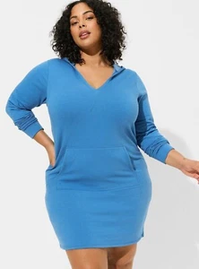 Vestido Sudadera con Capucha Torrid Azul Nuevo con Etiquetas Nuevo 2X - Imagen 1 de 9