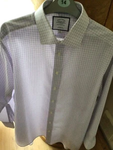 charles tyrwhitt purple check shirt collar size 16cms pit to pit 60cms - Picture 1 of 6