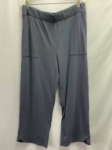 NWT - PURE J JILL gray Cotton Linen Jersey Pull On Crop Pants - M Tall - Picture 1 of 8