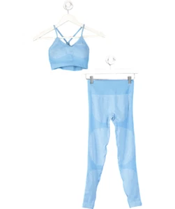 boohoo Blue Crop Top And Leggings Set UK S - Picture 1 of 3