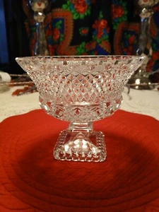 VTG Cut Crystal Pedestal Bowl Monarch Made in West Germany Clear & Stunning - Picture 1 of 6