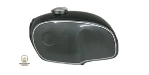 PASSEND FÜR BMW R100 Rt Rs R90 R80 R75 Schwarz & Silber Stahl Benzintank - Bild 1 von 4