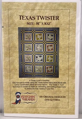 Texas Twister Quilt Pattern #SH0003 by Stitchin' Heaven 81”x102” Deb Luttrell - Image 1 of 2