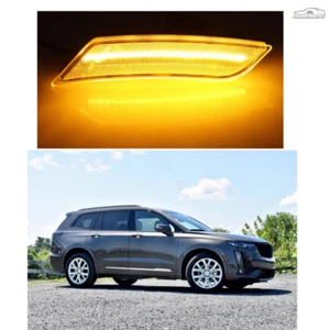 For Cadillac 19-23 XT4 20-23 XT6 Clear Lens Amber LED Front Side Marker Lights - Foto 1 di 3