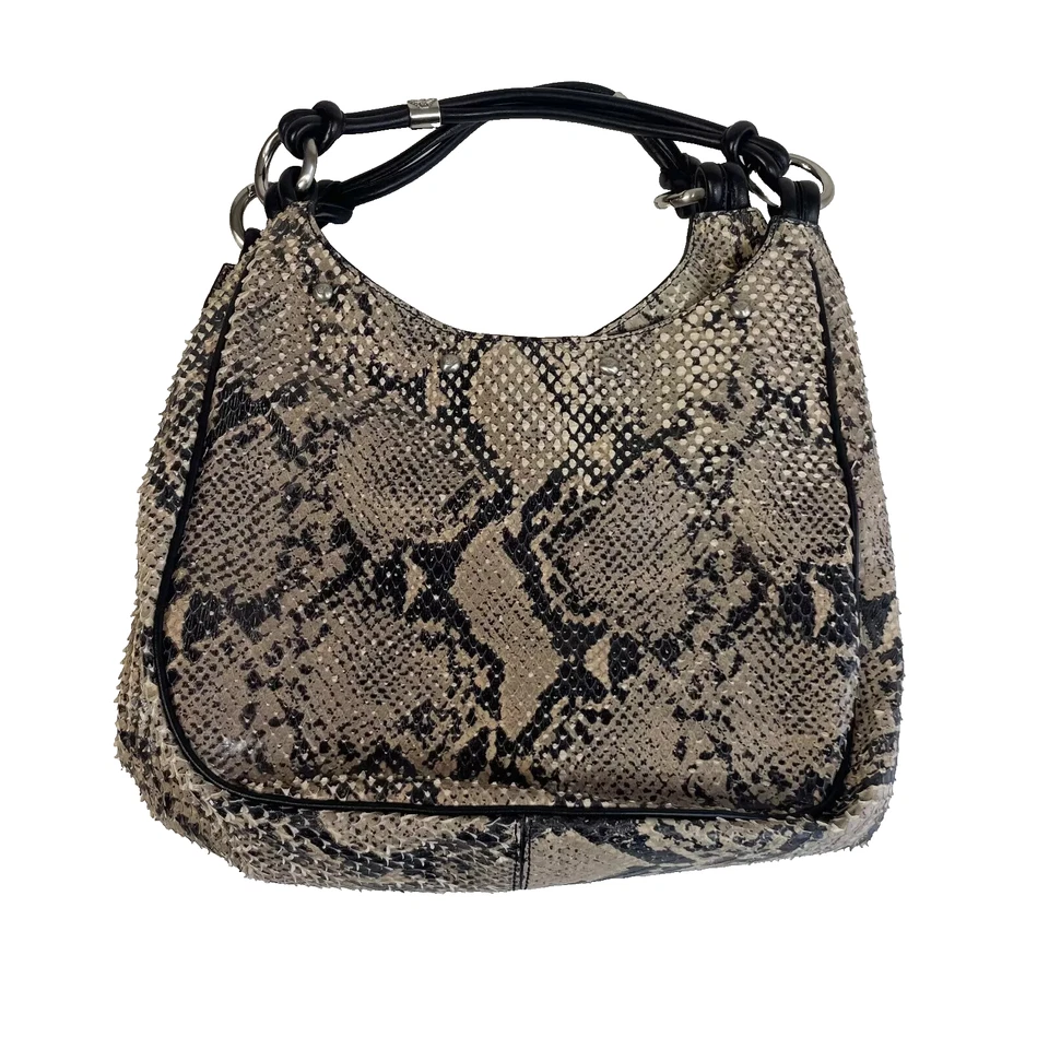 Emporio Armani Pitón Hobo Bolso de Mano Mujer L Piel de becerro Cuero Monedero Cartera Foto 1 de 4