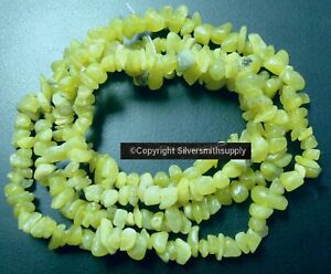 Soo chow jade natural stone light green serpentine chip beads 34 in strand SB046