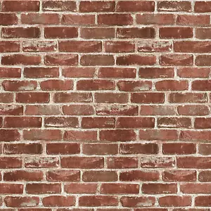 Self-Adhesive Red Brick Wallpaper - Waterproof, Removable, 17.5"x118 - Picture 1 of 12