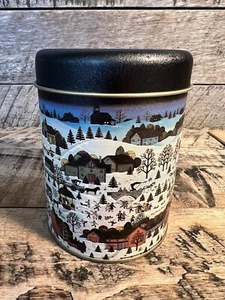 De colección Lindo Escena de Invierno Pequeño Redondo Contenedor de Lata - Imagen 1 de 10