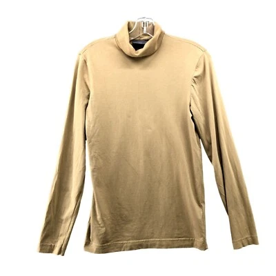 H&M Turtleneck Long Sleeve Shirt Mens Small S Tan Camel Stretch Plain - Image 1 of 4