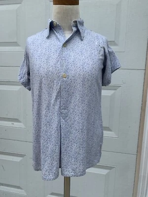 Vintage Boys 20s 30s Blue White Work Shirt 1920s 1930s Chest 28 - Image 1 of 4