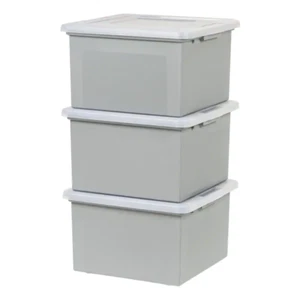 37 Qt. Gray Snap Tight Plastic Letter and Legal File Organizer Box (Pack of 3) - Picture 1 of 12