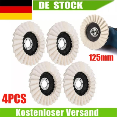 4x Polierscheibe 125mm Polierfächerscheibe Winkelschleifer Fächerscheiben Filz - Bild 1 von 4