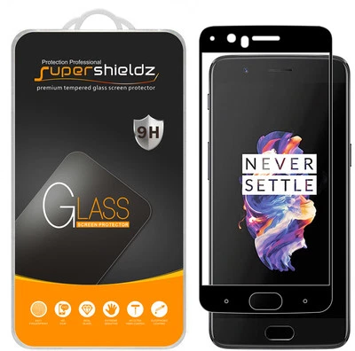 2X Supershieldz for OnePlus 5 Full Cover Tempered Glass Screen Protector - Image 1 of 4