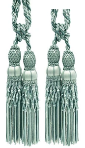 DÉCOPRO Double Tassel Tieback, Color# 9535 - Seaside Blue [Set of 2] - Picture 1 of 1