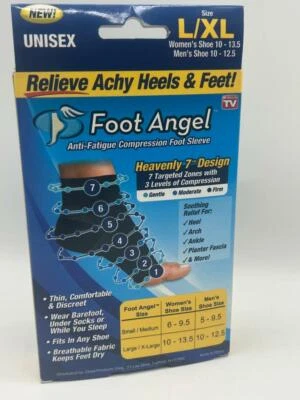 Foot Angel Anti - Fatigue Compression Foot Sleeve - Size: L / XL - UNISEX... - Image 1 of 2